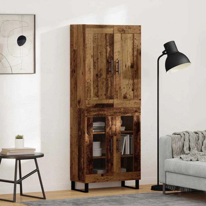 vidaXL Highboard Gammelt Træ 69,5 x 34 x 180 cm