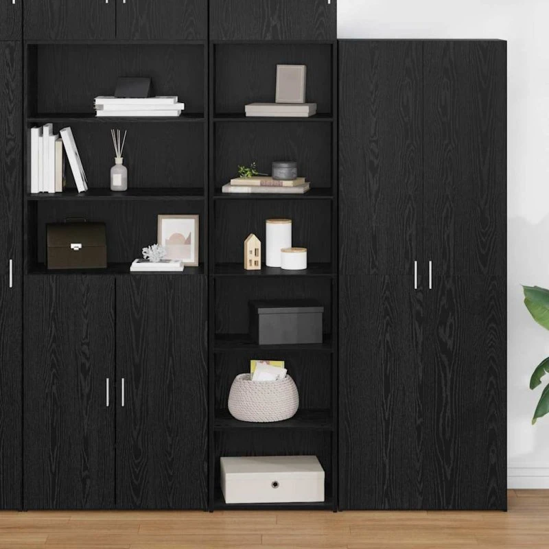 vidaXL Kabinet Sort 50x41x185 cm Konstrueret Træ