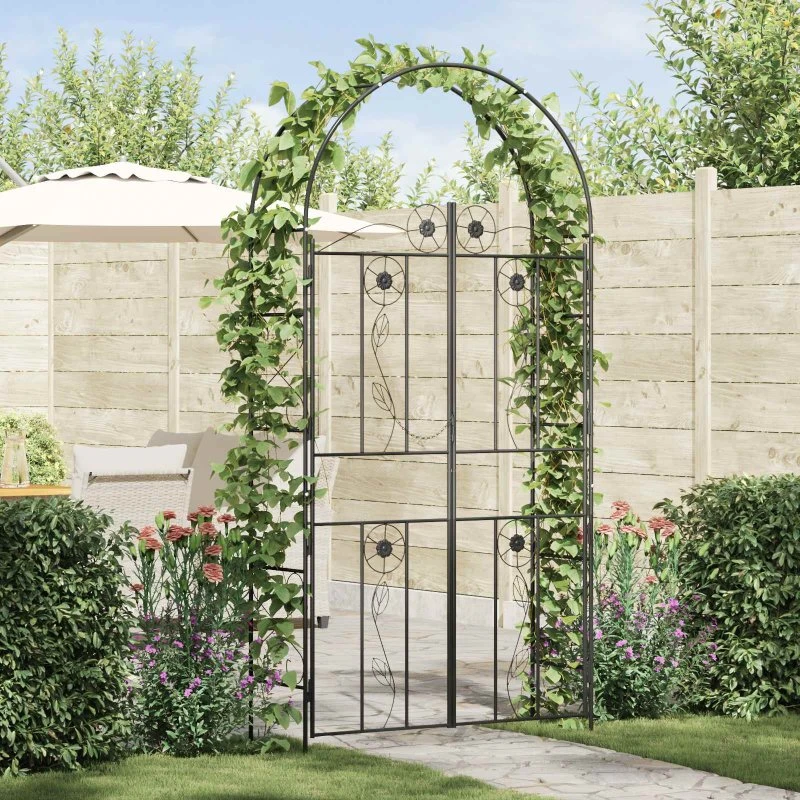 vidaXL Havebue Sort 115 x 37 x 226 cm