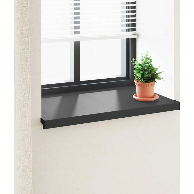 vidaXL Vindueskarm Sort 80 x 50 x 4,5 cm med Træstruktur