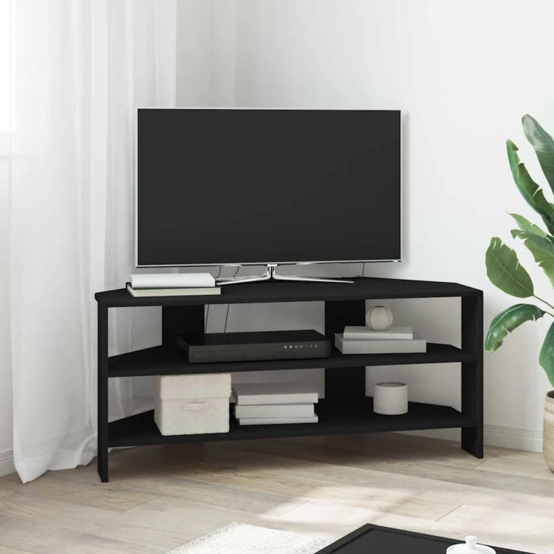 vidaXL HjørneTVskab Sort 102x40,5x45cm Konstrueret Træ