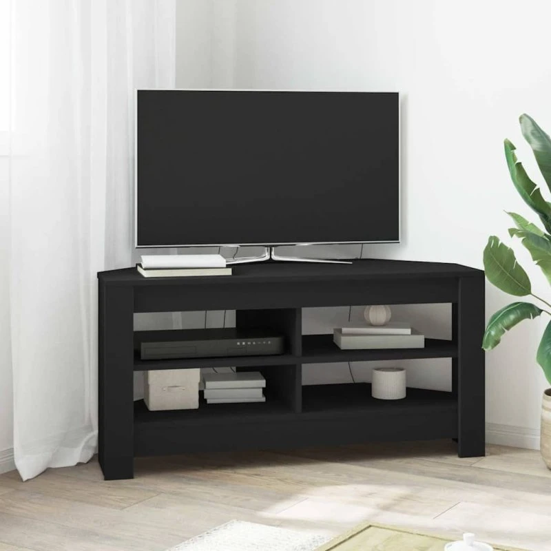 vidaXL HjørneTV-skab Sort 102x40,5x45 cm Konstrueret Træ