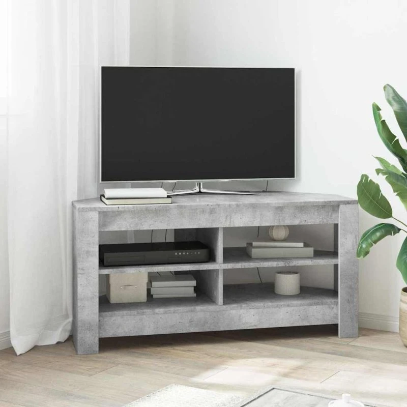 vidaXL HjørneTV-skab Beton Grå 102x40,5x45 cm Konstrueret Træ