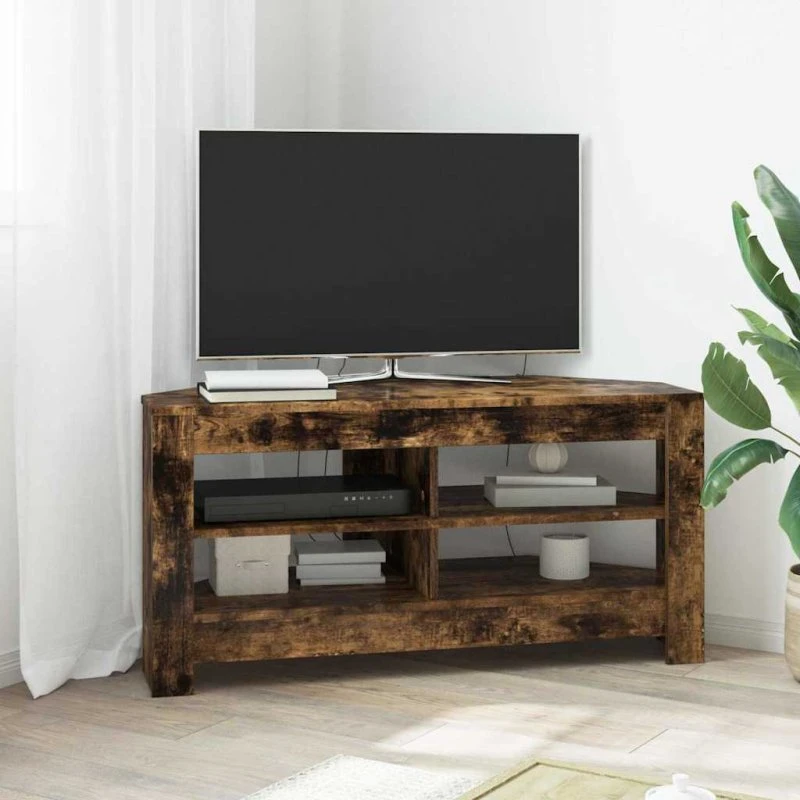 vidaXL HjørneTV-skab Røget Eg 102x40,5x45 cm Konstrueret Træ