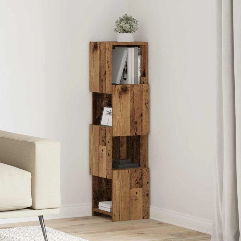 vidaXL Hjørneskab Gammelt Træ 25,5x25x102 cm Konstrueret Træ