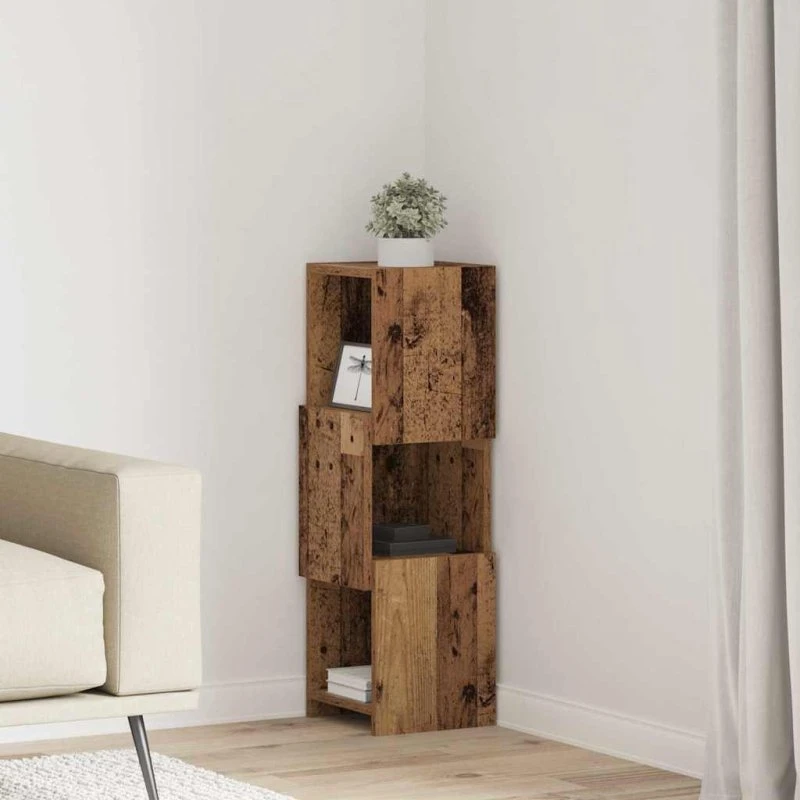 vidaXL Hjørneskab Gammelt Træ 25,5x25x80 cm Konstrueret Træ