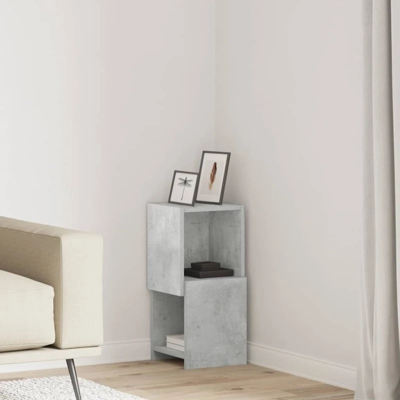vidaXL Hjørneskab Beton Grå 25,5x25x55cm Konstrueret Træ