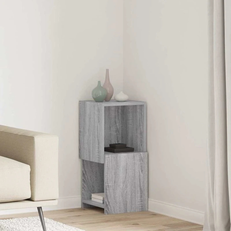 vidaXL Hjørneskab Grå Sonoma 30,5x30x65cm Konstrueret Træ