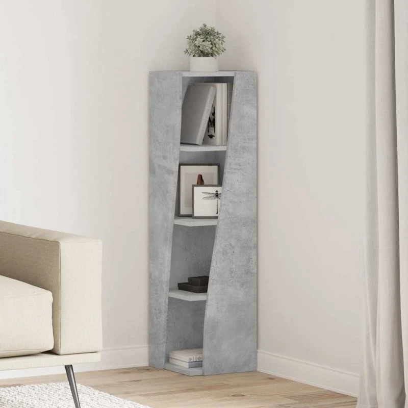 vidaXL Hjørneskab Grå 27,5x27x102cm Konstrueret Træ