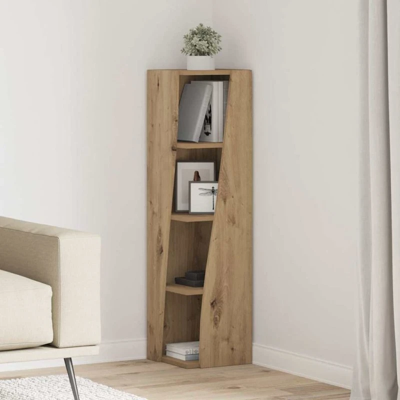 vidaXL Hjørneskab Artisan Egetræ 27,5x27x102 cm