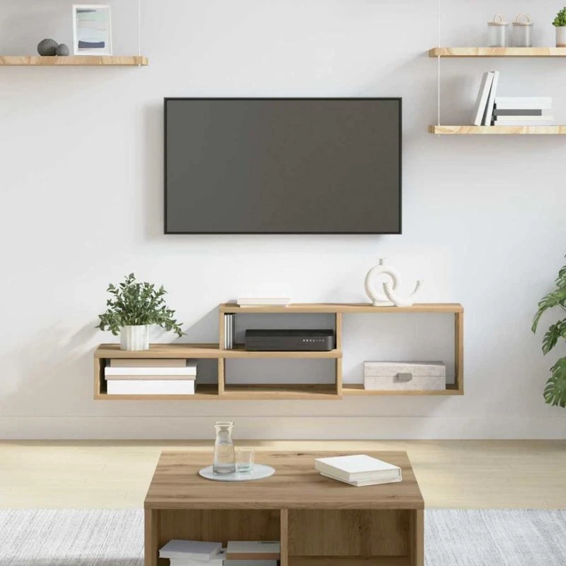 vidaXL Vægbeslag til TV 120x25x28,5 cm, konstrueret træ