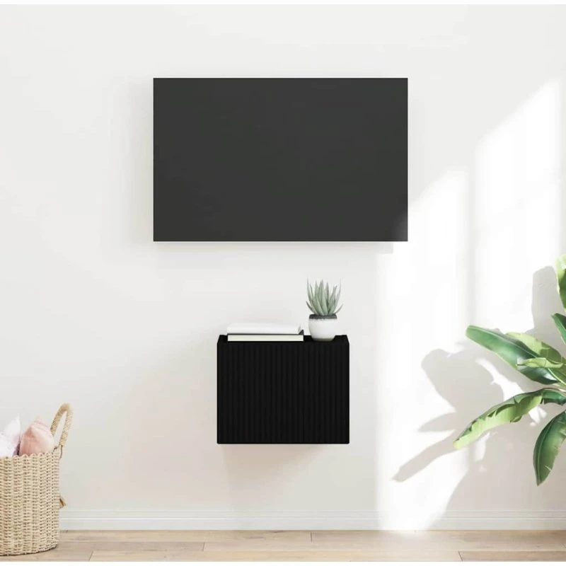 vidaXL TV vægskab, sort, 39 x 31 x 29,5 cm, konstrueret træ