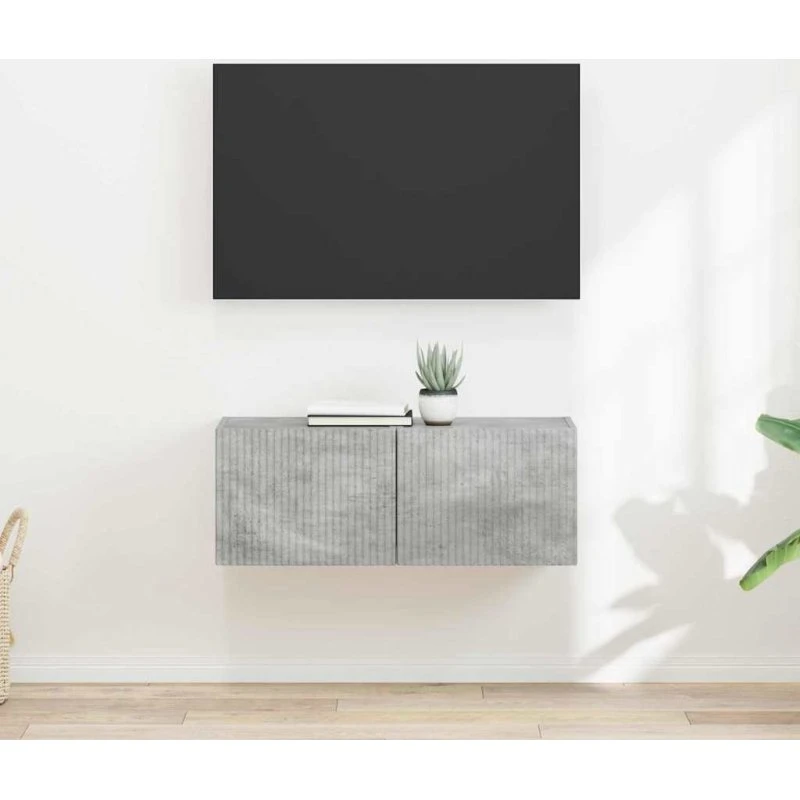 vidaXL TV vægskab 2 stk Beton 39 x 31 x 29,5 cm Konstrueret træ