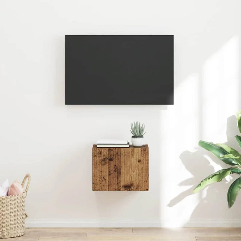 vidaXL TV vægskab Gammelt træ 39 x 31 x 29,5 cm