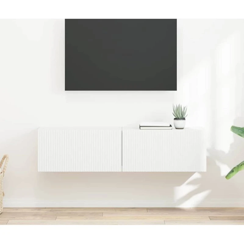 vidaXL TV vægskab 2 stk Hvid 60 x 31 x 29,5 cm Konstrueret træ