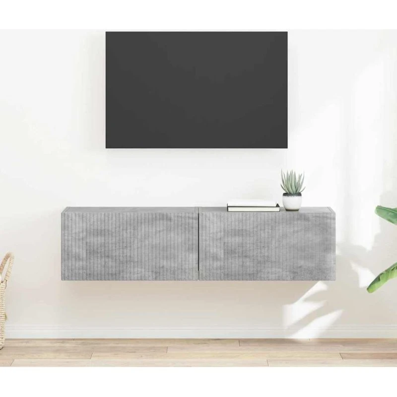 vidaXL TV vægskab 2 stk Beton 60 x 31 x 29,5 cm Konstrueret træ