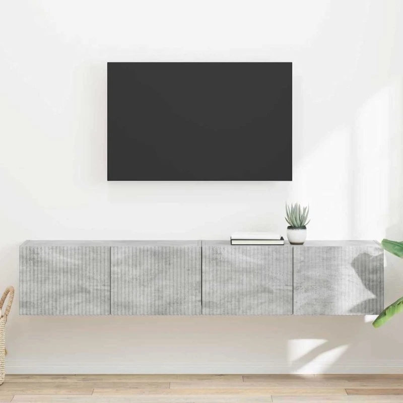 vidaXL TV vægskab 2 stk Beton 78,5 x 31 x 29,5 cm Konstrueret træ