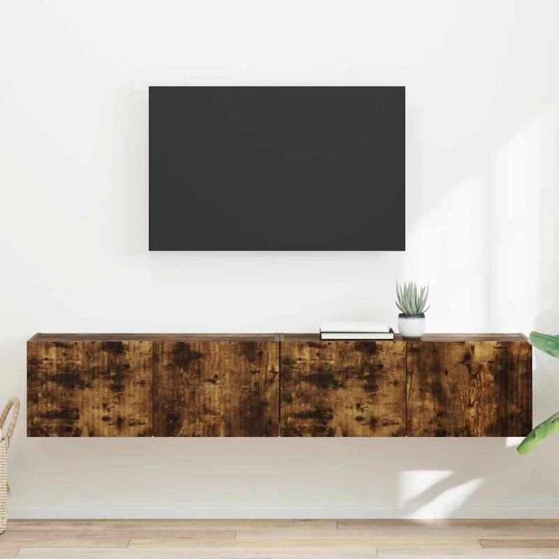 vidaXL Røget Eg TV Vægskab 2 stk 78,5 x 31 x 29,5 cm Konstrueret Træ