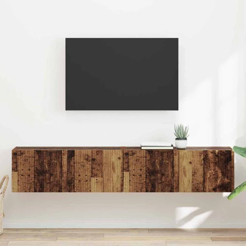 vidaXL TV vægskab 2 stk gammelt træ 78,5 x 31 x 29,5 cm