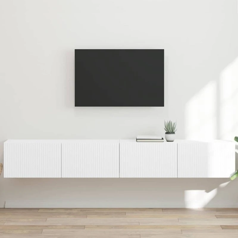 vidaXL TV vægskab 2 stk Hvid 98 x 31 x 29,5 cm Konstrueret træ