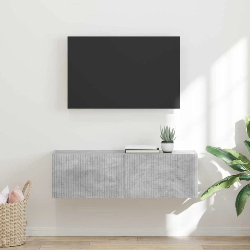 vidaXL TV vægskab Beton 98 x 31 x 29,5 cm træ