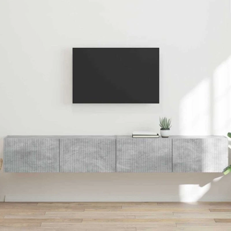 vidaXL TV vægskab 2 stk Beton 98 x 31 x 29,5 cm Konstrueret træ