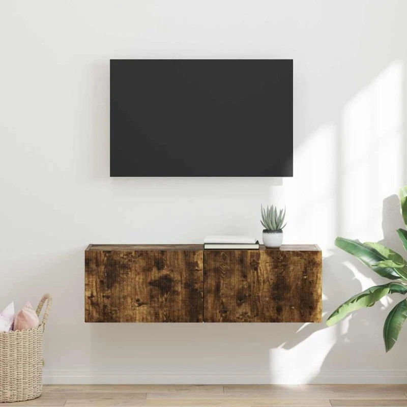 vidaXL Røget Eg TV Vægskab 98 x 31 x 29,5 cm Konstrueret Træ