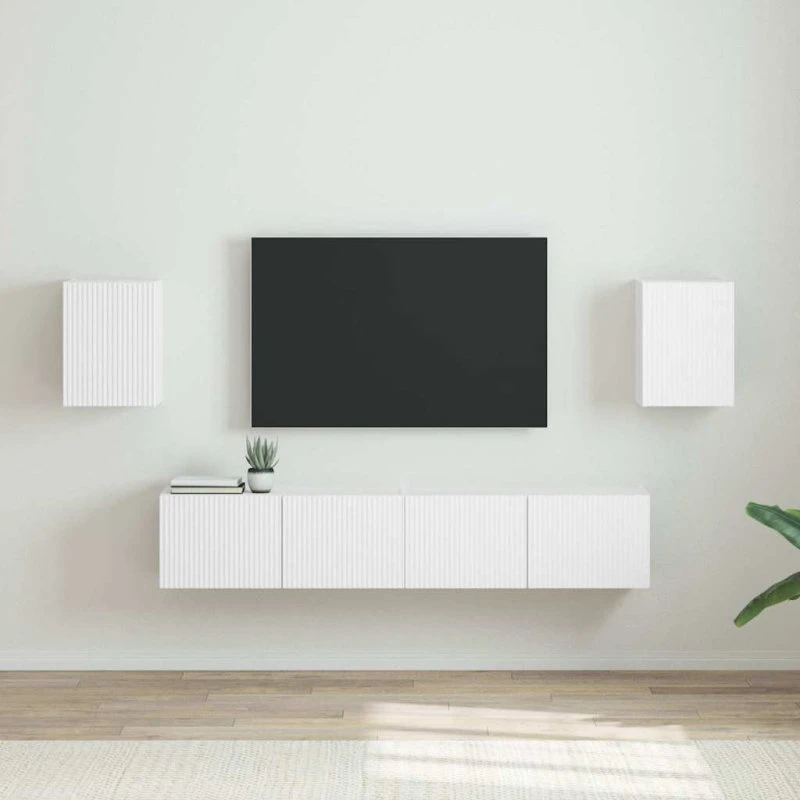 vidaXL TV vægskab 2 stk, hvid, 30 x 31 x 40 cm, konstrueret træ