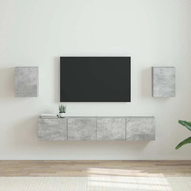 vidaXL TV-vægskab 2 stk, Beton, 30 x 31 x 40 cm, konstrueret træ