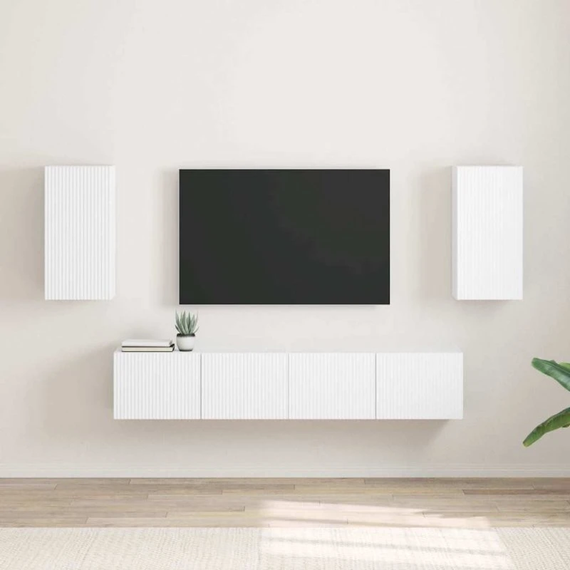 vidaXL TV vægskab 2 stk Hvid 30 x 31 x 60 cm Konstrueret træ