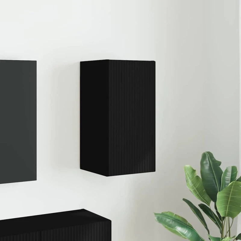 vidaXL TV-vægskab Sort 30 x 31 x 60 cm Konstrueret træ
