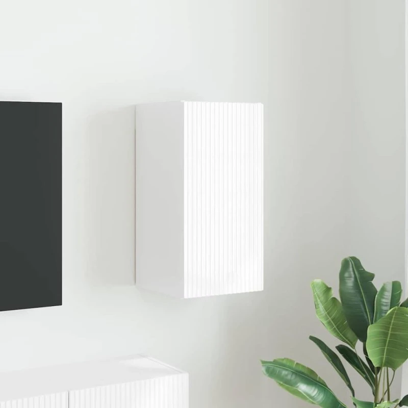 vidaXL TV-vægskab Gloss Hvid 30 x 31 x 60 cm Konstrueret Træ