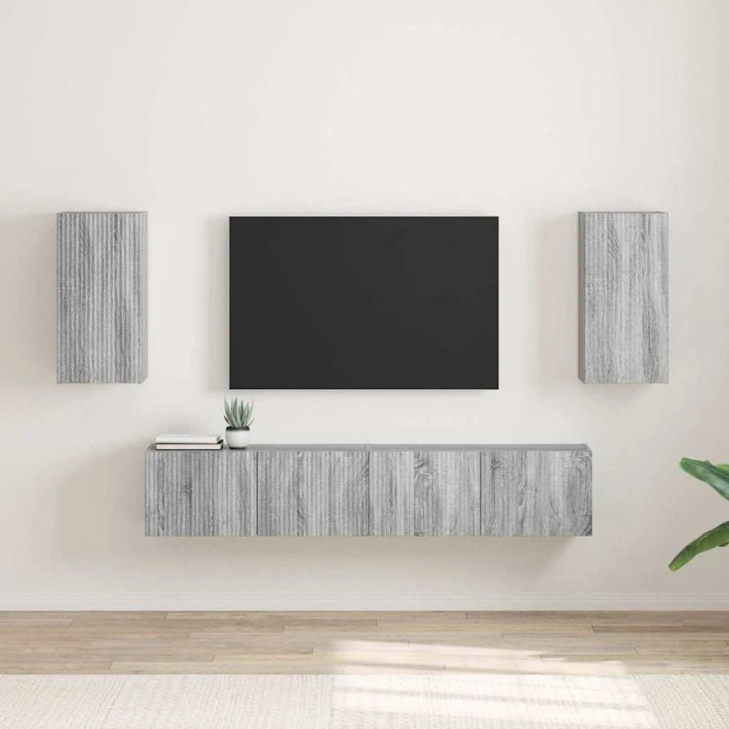 vidaXL TV vægskab 2 stk Grå Sonoma 30 x 31 x 60 cm Konstrueret træ