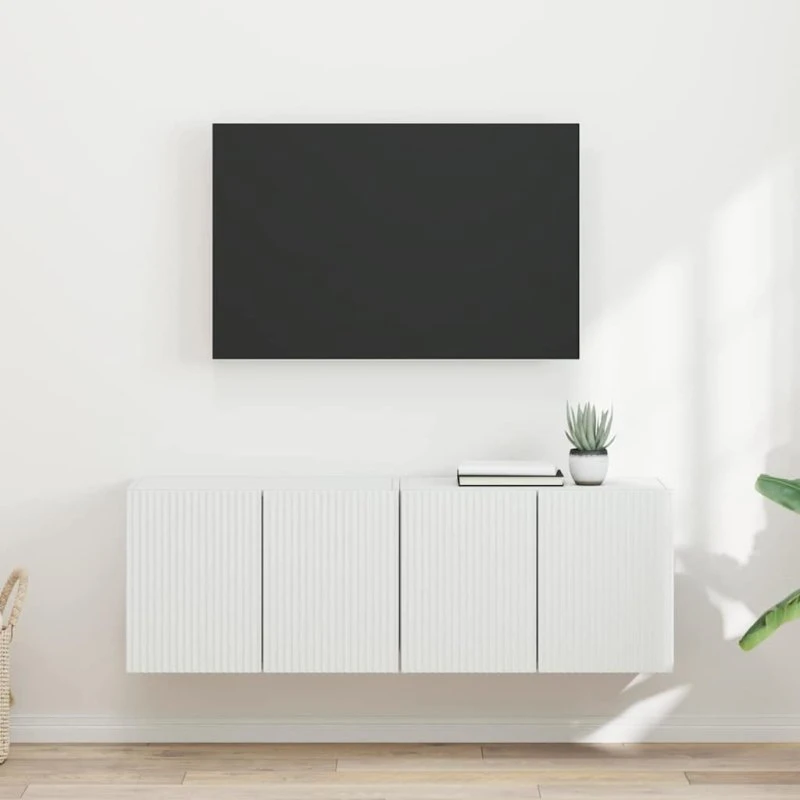 vidaXL TV-vægskab 2 stk, Hvid, 59,5 x 31 x 40 cm, Konstrueret træ