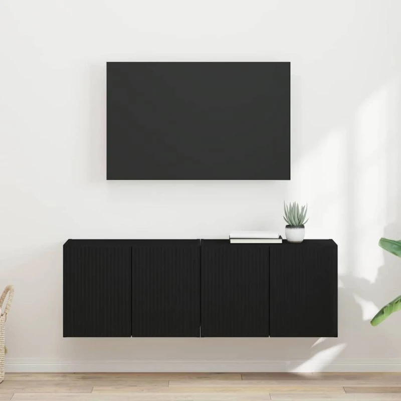 vidaXL TV-vægskab 2 stk, Sort, 59,5 x 31 x 40 cm, Konstrueret træ