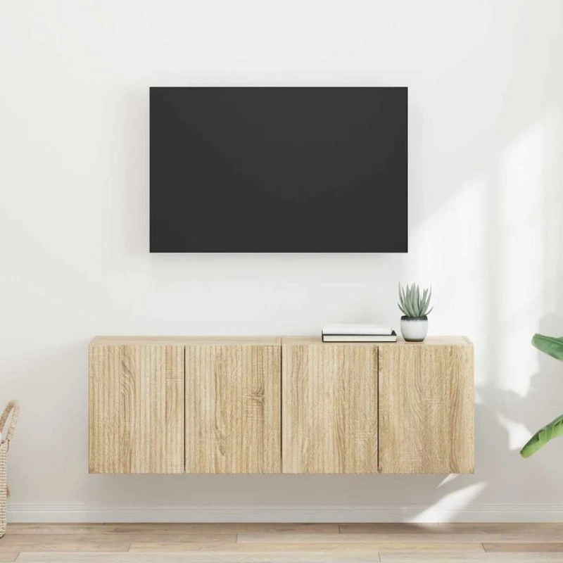 vidaXL TV-vægskab 2 stk Sonoma eg 59,5 x 31 x 40 cm konstrueret træ