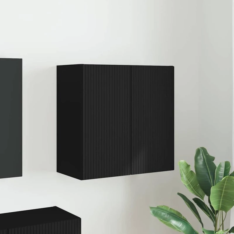 vidaXL TV-vægskab, Sort, 59,5 x 31 x 60 cm, Konstrueret træ