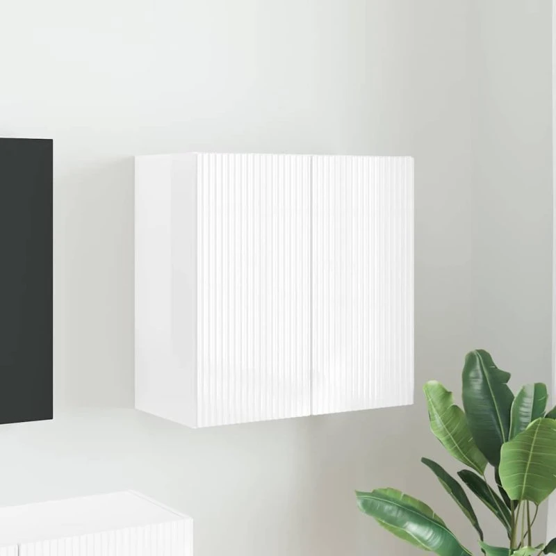 vidaXL TV-vægskab Høj gloss hvid 59,5 x 31 x 60 cm