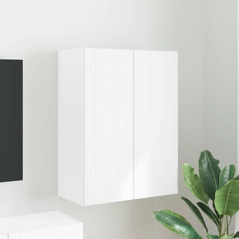 vidaXL TV-vægskab Hvid 59,5 x 31 x 80 cm Konstrueret træ