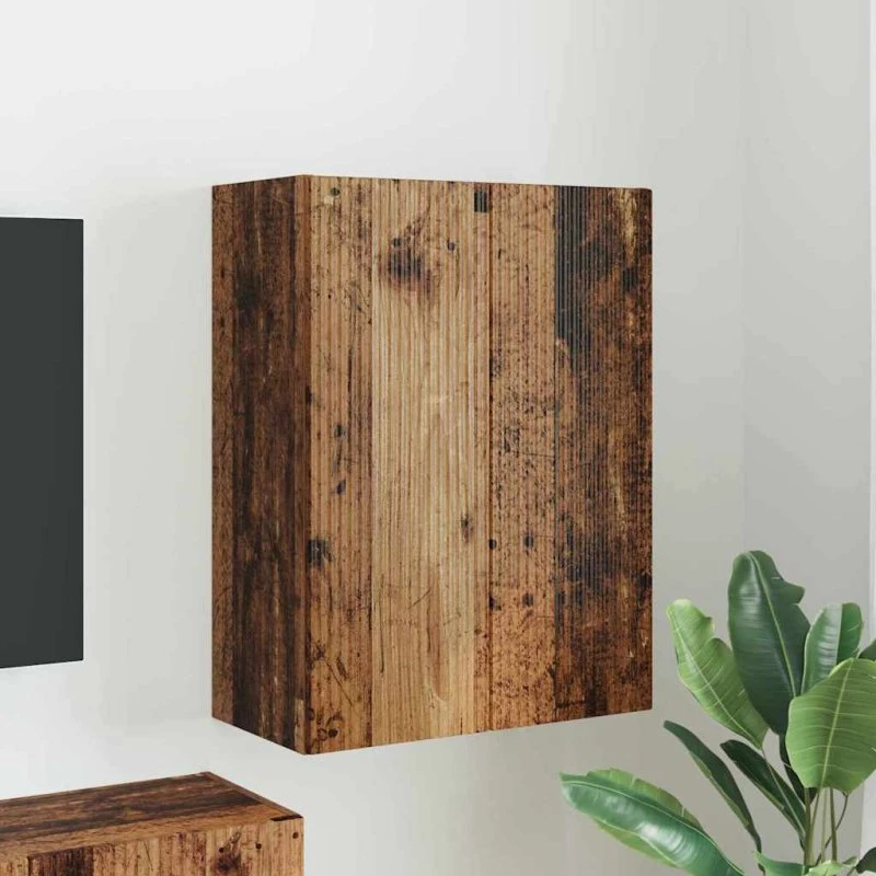 vidaXL TV-vægskab Gammelt træ 59,5 x 31 x 80 cm
