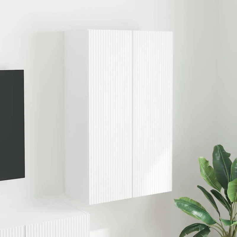 vidaXL TV-vægskab Hvid 59,5 x 31 x 100 cm Konstrueret træ