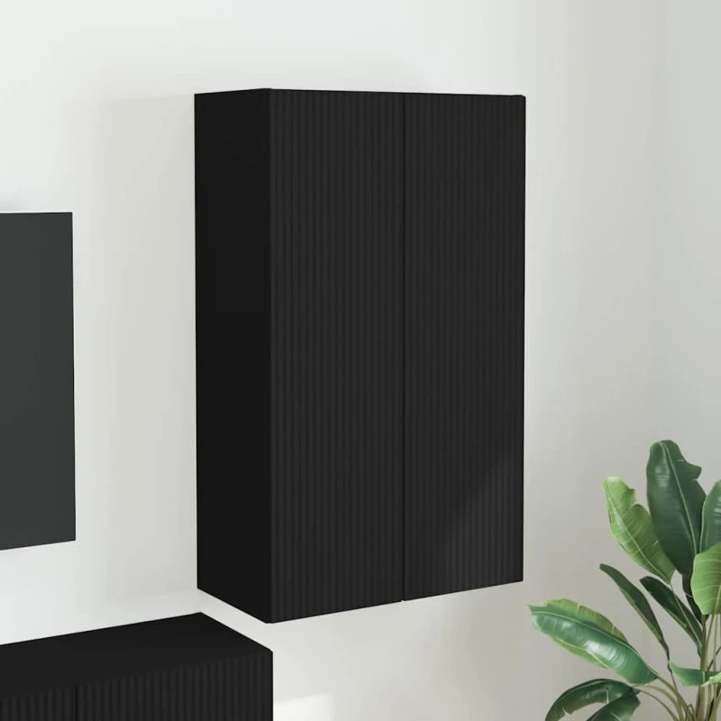 vidaXL TV-vægskab Sort 59,5 x 31 x 100 cm Konstrueret træ