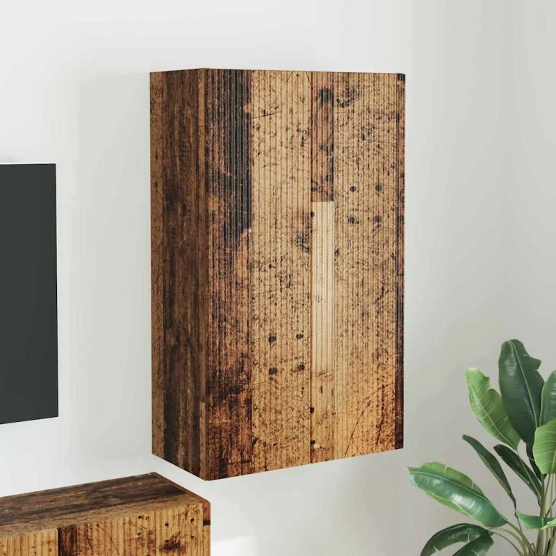 vidaXL TV-vægskab Gammelt træ 59,5 x 31 x 100 cm