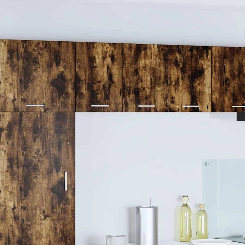 vidaXL Hængeskab Røget Eg og Hvid 30x31x40 cm Konstrueret Træ