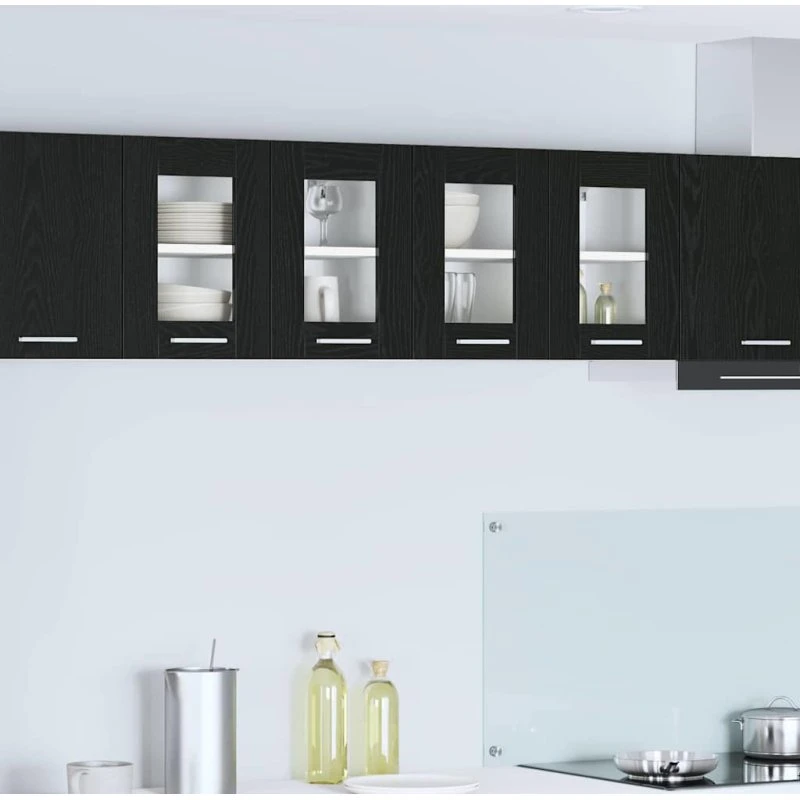 vidaXL Hængeskab 2 stk Sort 60 x 31 x 40 cm Konstrueret træ