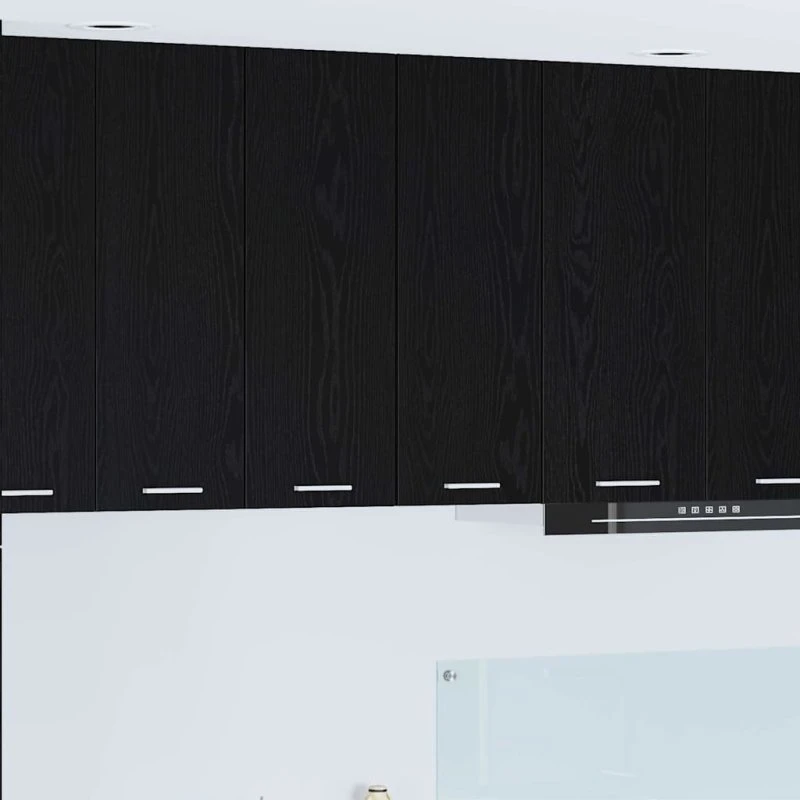 vidaXL Hængeskab Sort Eg og Hvid 30x31x80 cm Konstrueret Træ