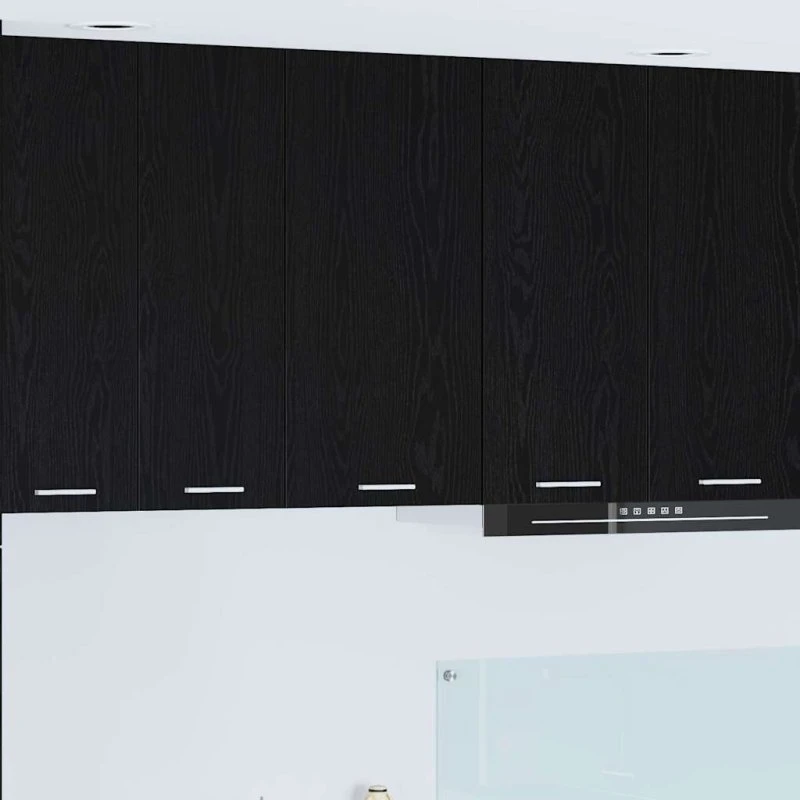 vidaXL Hængeskab Riga Sort/Hvid 40x31x80 cm Konstrueret Træ