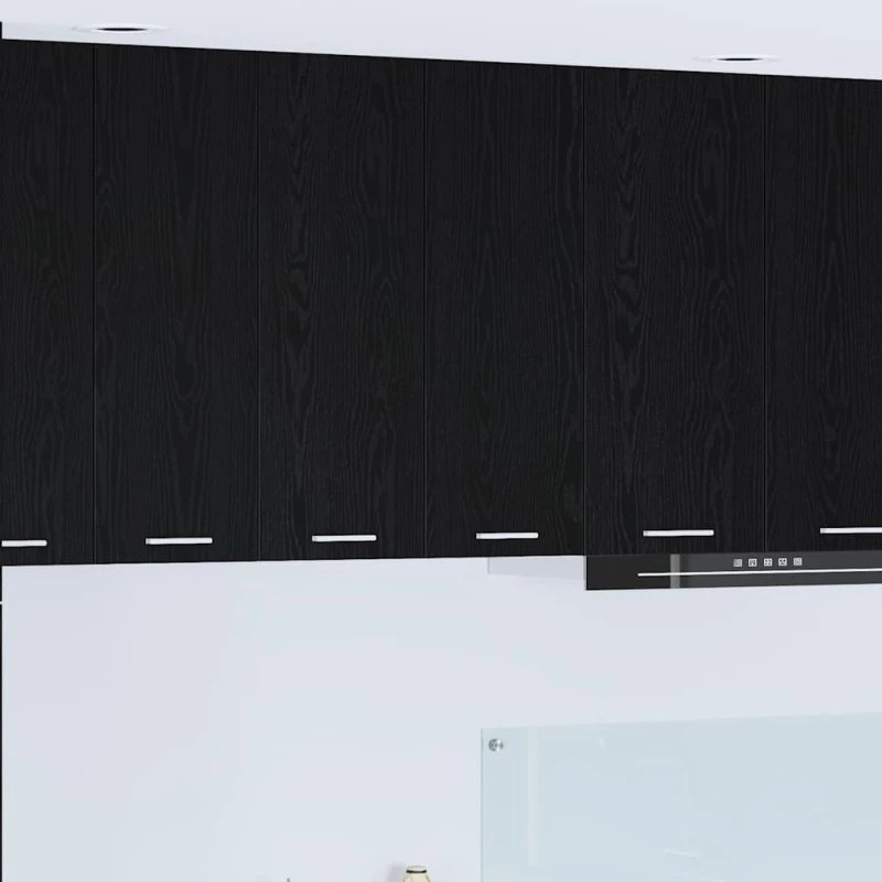 vidaXL Hængeskab med dør Sort 60 x 31 x 80 cm Konstrueret træ