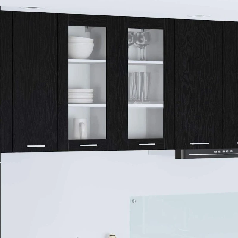 vidaXL Hængeskab med dør Sort 40 x 31 x 80 cm Konstrueret træ