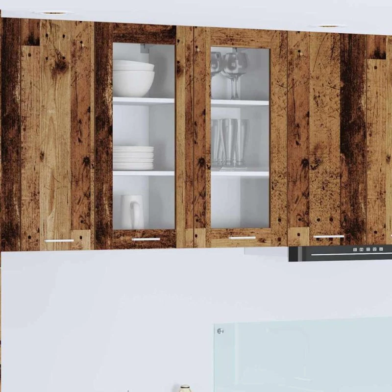 vidaXL Hængeskab Gammelt Træ 40 x 31 x 80 cm Konstrueret Træ